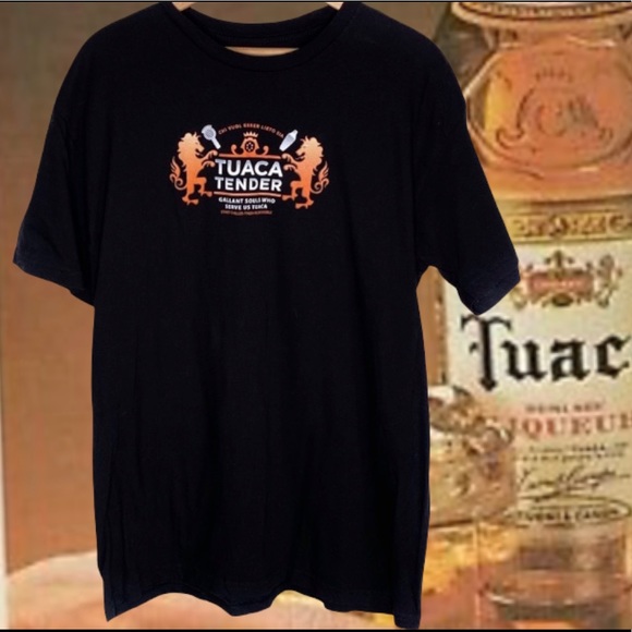 TUACA TENDER Liqueur Alcohol Black Short Sleeve T-Shirt Size Large - Picture 6 of 6